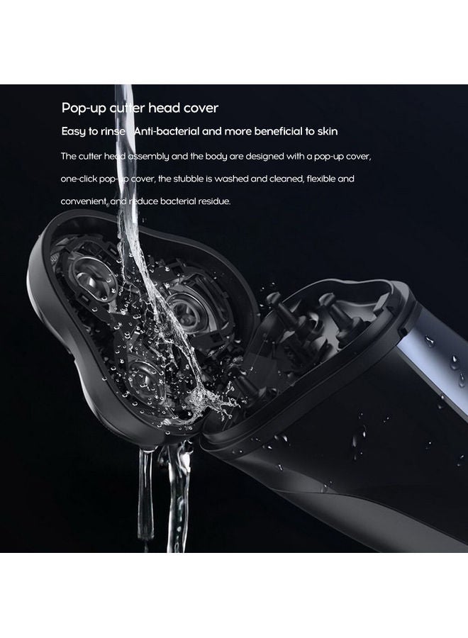 NIBEMINENT Rechargeable Electric Shaver Black/Blue/Silver - Image 3