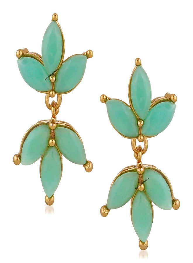 Mahi Dangler Earrings for Women (Carrot Green) (ER1109541G) - Image 1