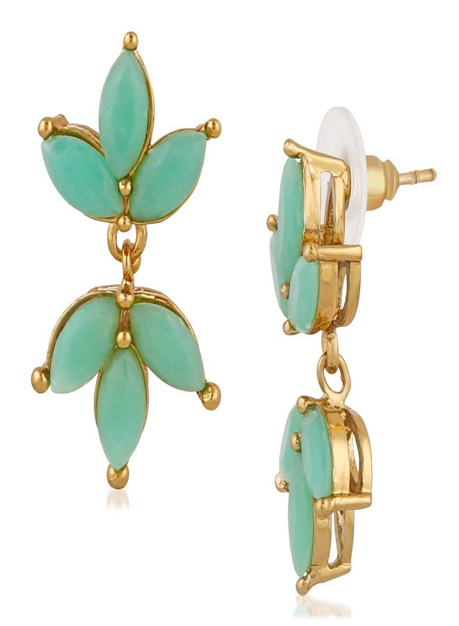 Mahi Dangler Earrings for Women (Carrot Green) (ER1109541G) - Image 3