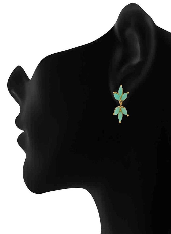 Mahi Dangler Earrings for Women (Carrot Green) (ER1109541G) - Image 2