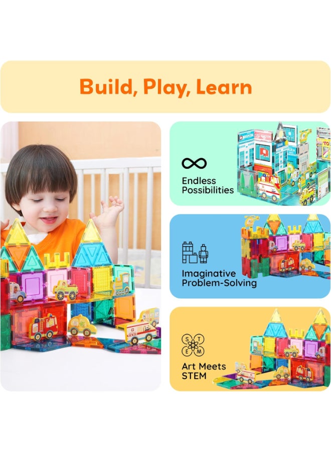 PicassoTiles Picasso Magnetic Block Metro City Vehicles 8-pieces - Image 4