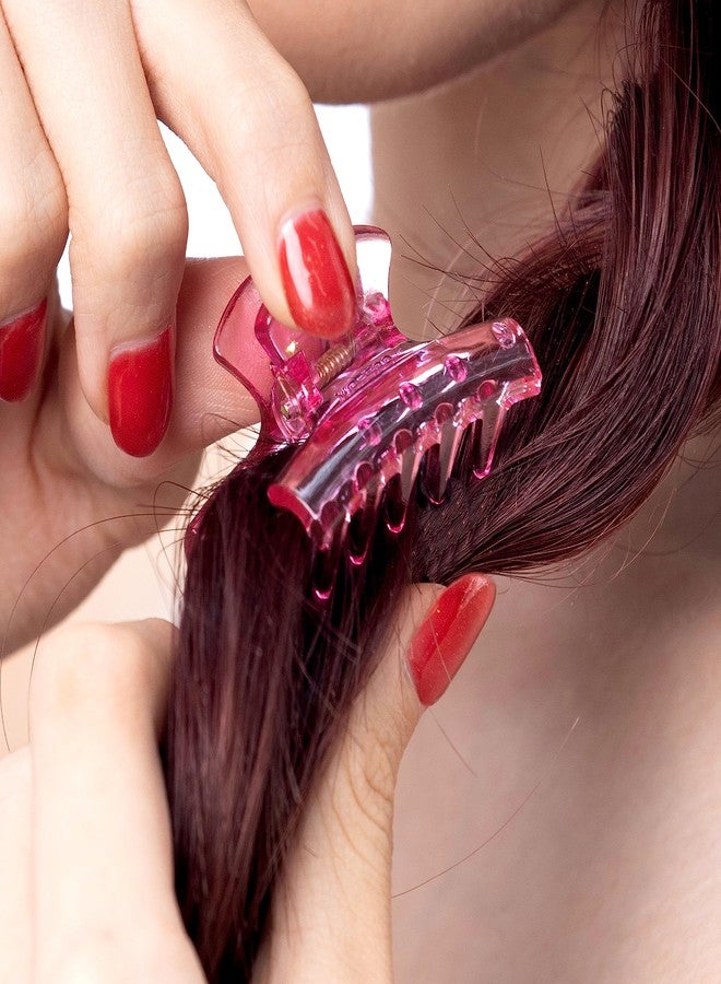 RC ROCHE ORNAMENT 6 Pcs Womens Butterfly Sectioning Styling Durable Strong Hold Salon Professional Hairdresser Non Slip Hair Accessories Clamp Jaw Claw Clips, Medium Transparent Multicolor - Image 3