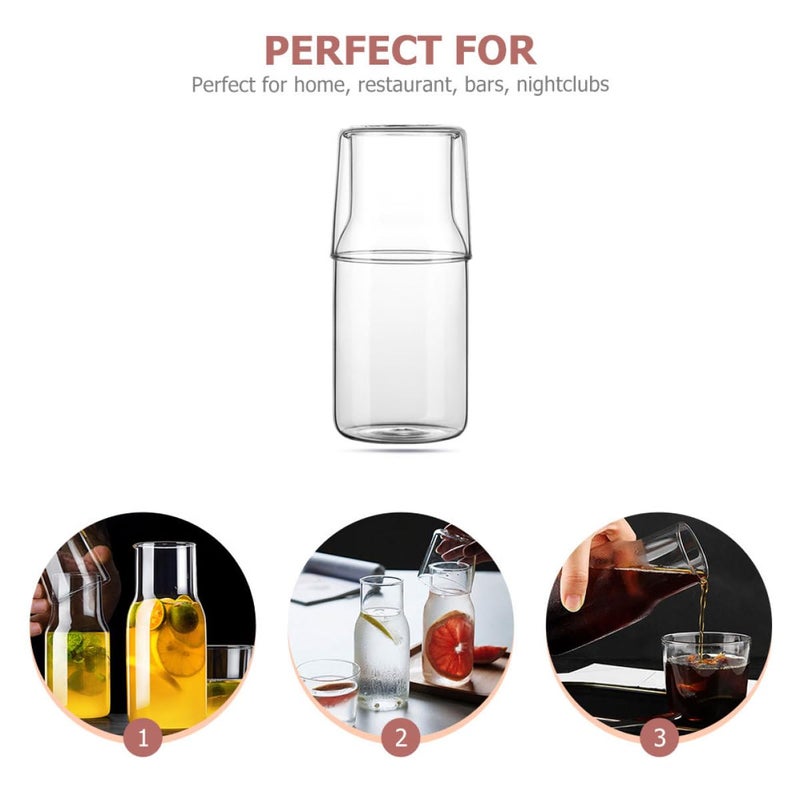 Heat Resistant Glass Carafe 550ml Multi Function Bedside Water Pitcher For Tea Juice Milk - Image 4