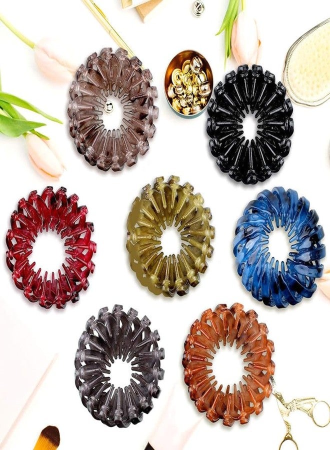 YANWENX Ponytail Holder Clip Bird Nest Shaped Hair Clips Hair Accessory Hair Donut Bun Maker Hair Styling Tool for Women Girls Pack Of 7 - Image 2