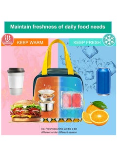 KASTWAVE Reusable Lunch Bags, Stylish Lunch Tote - Geometric Design, Insulated Handbag for Women/Men - Reusable, Leakproof, Waterproof Lunch Box for Work/Office/Picnic/Travel (Dark Green)  - Image 3