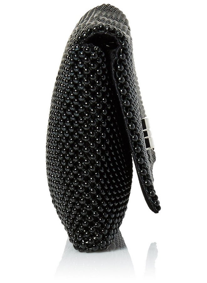 Jessica McClintock Womens Trina Mesh Clutch Evening Handbags Black One Size Us  - Image 3