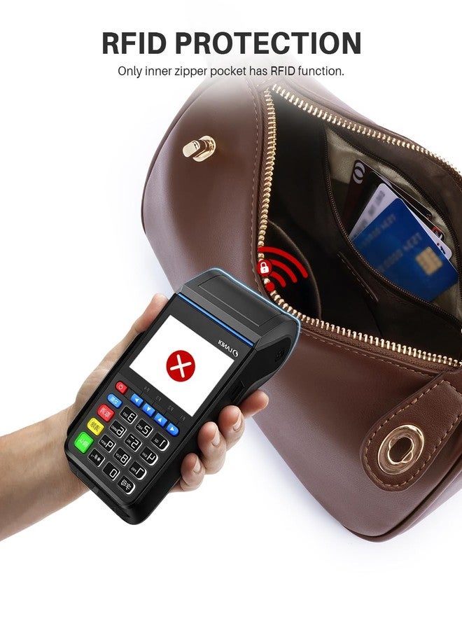 CHOLISS حقيبة كتف نسائية من تشوليس، حقائب كروسبودي مضادة للسرقة بتقنية RFID للنساء، حقائب يد من الجلد النباتي بسحاب إغلاق - Image 3