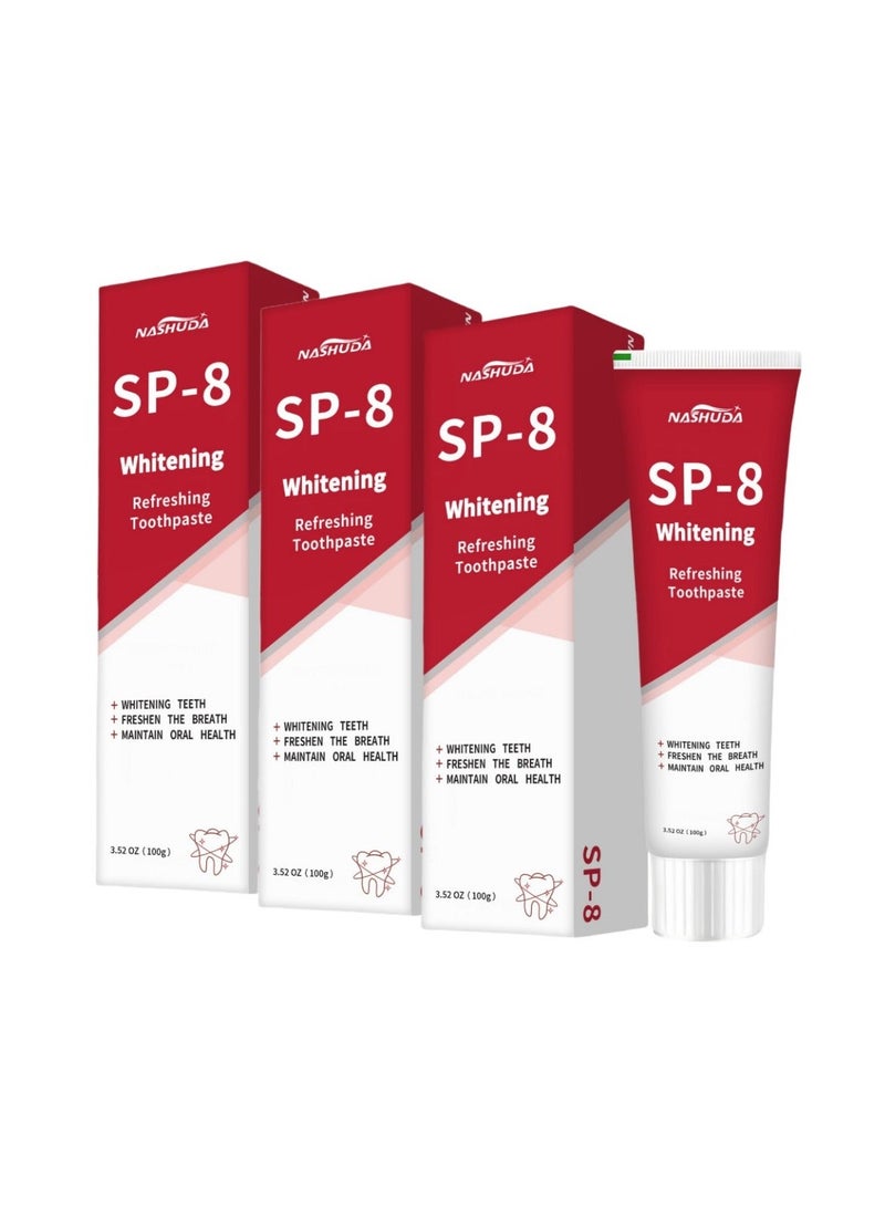 SP معجون أسنان تبييض SP-8 عبوة 3، معجون أسنان بروبيوتيك SP-8 المشرق، معجون أسنان للعناية العميقة 100غ*3 - Image 1