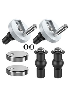 SANMUGEED 2 Pack Toilet Seat Hinges Fixings, Quick Release Top Fix Blind Hole Fittings Expanding Rubber Screws Home Office Hotel Apartments Restroom  - Image 1