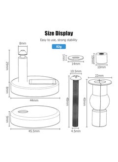 SANMUGEED 2 Pack Toilet Seat Hinges Fixings, Quick Release Top Fix Blind Hole Fittings Expanding Rubber Screws Home Office Hotel Apartments Restroom  - Image 3