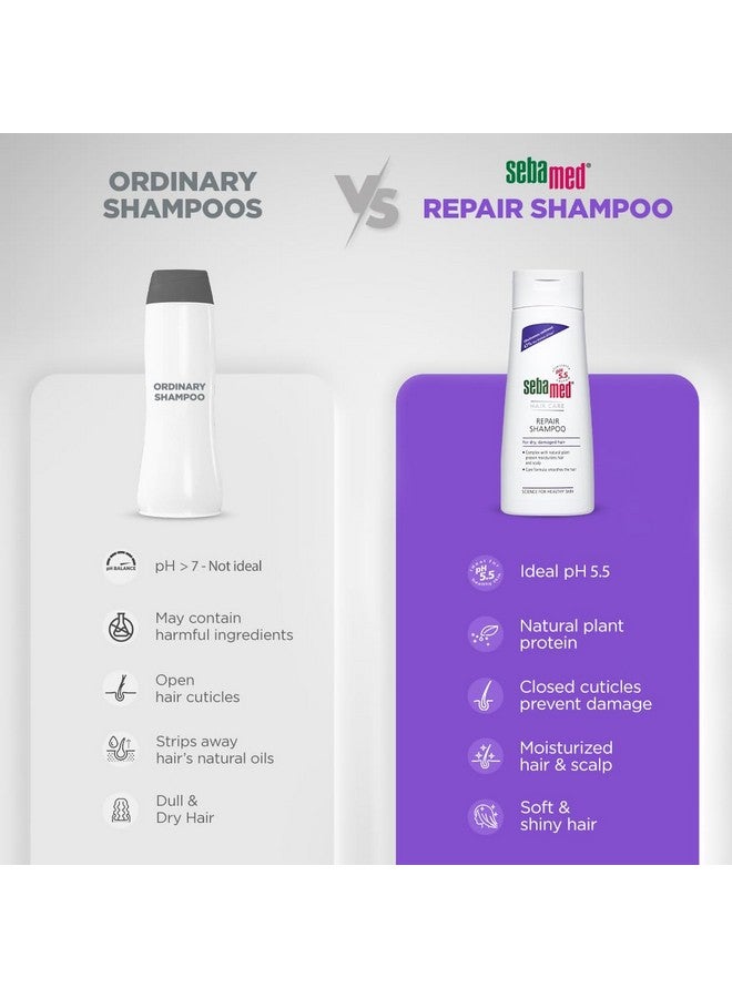 Sebamed شامبو إصلاح الشعر سيباميد | pH5.5 | 47% أقل جفاف للشعر مؤكد | بروتين نباتي يرطب الشعر وفروة الرأس الجافة والتالفة | مختبر جلدياً وسريرياً | خالي من SLS والبارابين | 200 مل - Image 4