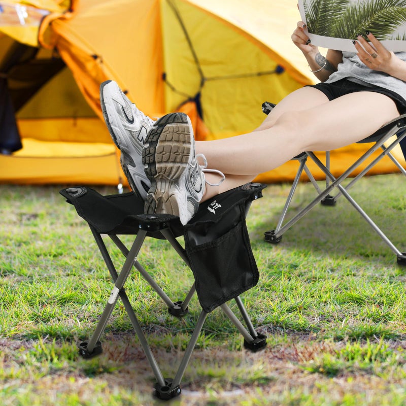 Roptat Camping Stool,Portable Folding Compact Lightweight Stool Seat for Camping Fishing Hiking Gardening Outdoor Walking Backpacking Travelling and Beach with Carry Bag (Grey) - Image 4