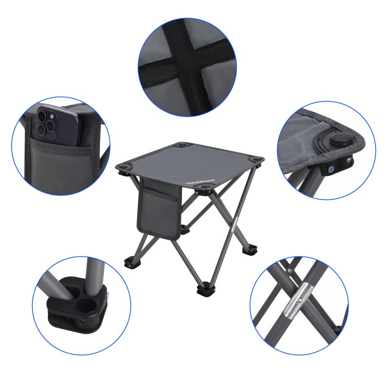 Roptat Camping Stool,Portable Folding Compact Lightweight Stool Seat for Camping Fishing Hiking Gardening Outdoor Walking Backpacking Travelling and Beach with Carry Bag (Grey) - Image 3
