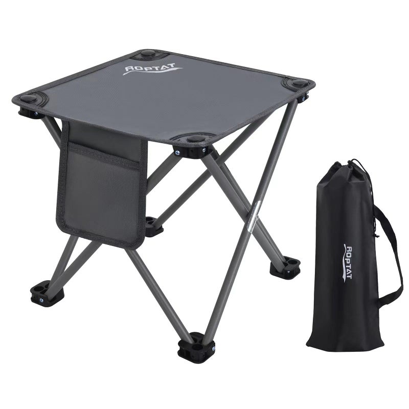 Roptat Camping Stool,Portable Folding Compact Lightweight Stool Seat for Camping Fishing Hiking Gardening Outdoor Walking Backpacking Travelling and Beach with Carry Bag (Grey) - Image 1