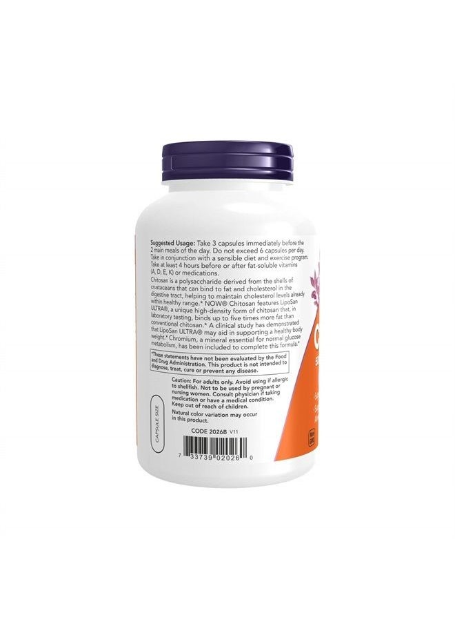 now - Supplements, Chitosan 500 mg plus Chromium, Weight Management*, 120 Veg Capsules - Image 1