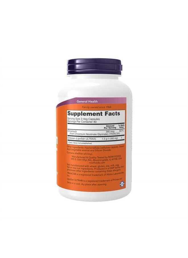 now - Supplements, Chitosan 500 mg plus Chromium, Weight Management*, 120 Veg Capsules - Image 1