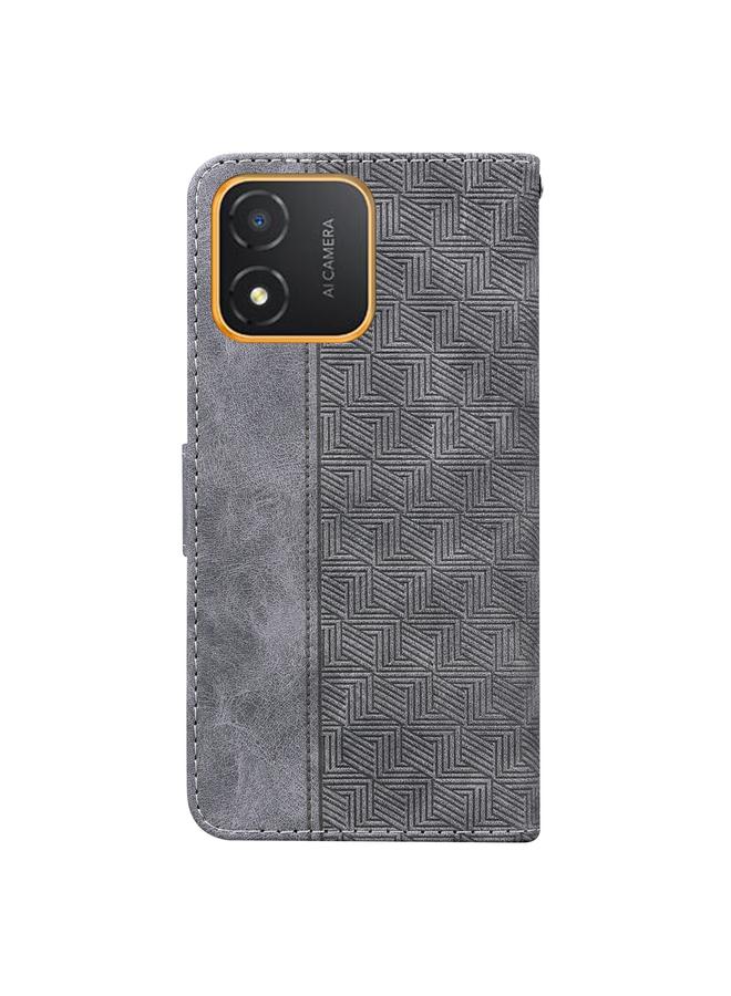 Green Tiger Case For Honor X5 Geometric Embossed Leather Phone Case - Image 3
