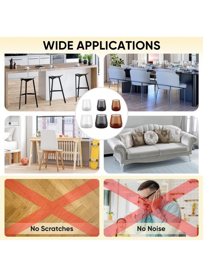 Baleine BALEINE 32 Pack Silicone Chair Leg Floor Protectors, Stool Leg Protectors Cap, Non-Slip Chair Leg Caps for Hardwood Floors (Clear & Large, 32 Pack)  - Image 5