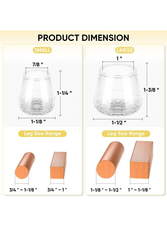 Baleine BALEINE 32 Pack Silicone Chair Leg Floor Protectors, Stool Leg Protectors Cap, Non-Slip Chair Leg Caps for Hardwood Floors (Clear & Large, 32 Pack)  - Image 4