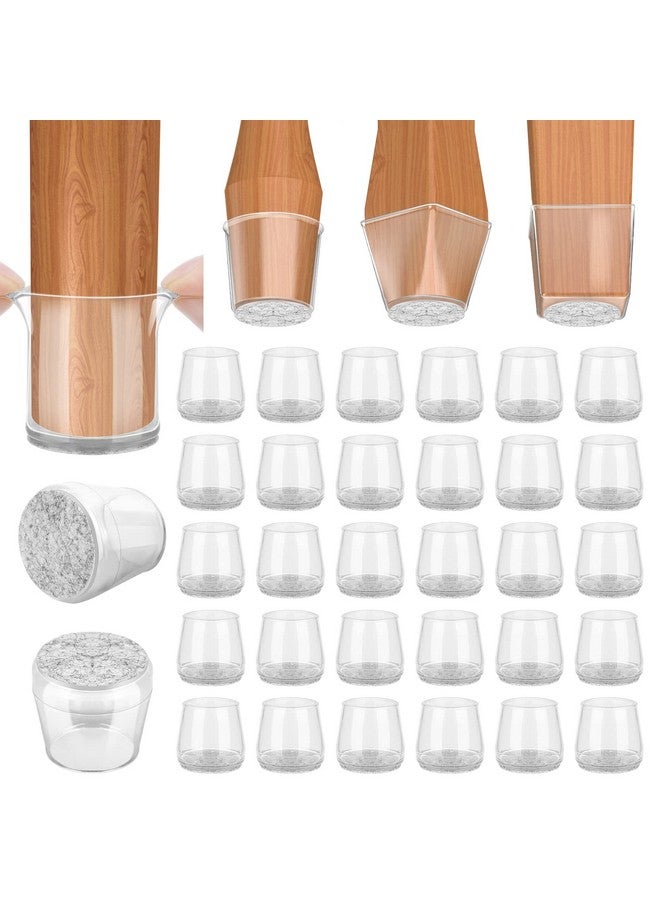 Baleine BALEINE 32 Pack Silicone Chair Leg Floor Protectors, Stool Leg Protectors Cap, Non-Slip Chair Leg Caps for Hardwood Floors (Clear & Large, 32 Pack)  - Image 1