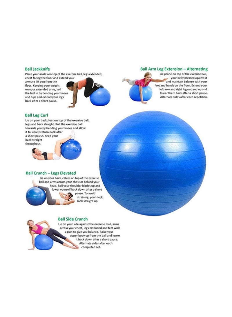 Anti-burst Yoga Ball, fitness ball, air pump thickening stability balance ball, for physical exercise, 65cm- blue - Image 3