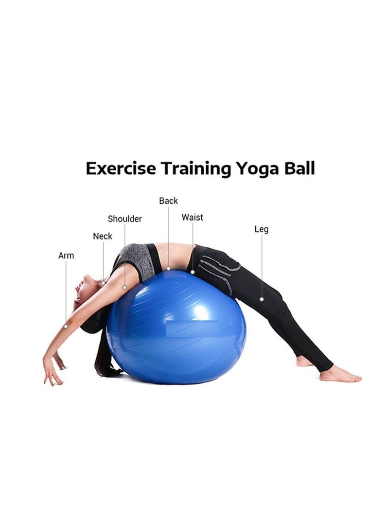 Anti-burst Yoga Ball, fitness ball, air pump thickening stability balance ball, for physical exercise, 65cm- blue - Image 2