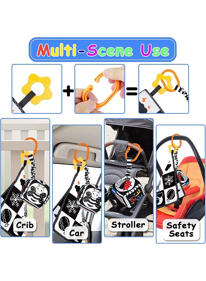 جُودِيَّة ​ ٣ قطع ألعاب أطفال تباين عالي أسود وأبيض ٠-٣ أشهر لحديثي الولادة، ألعاب مونتيسوري للأطفال كتاب حسي ناعم للتعليم المبكر، ألعاب وقت بطن الرضيع ٠ ٦ ٩ أشهر هدايا أطفال. - Image 4