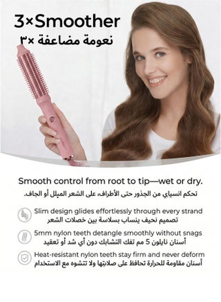Barony Slim Hair Straightening Brush - Pink - view 3