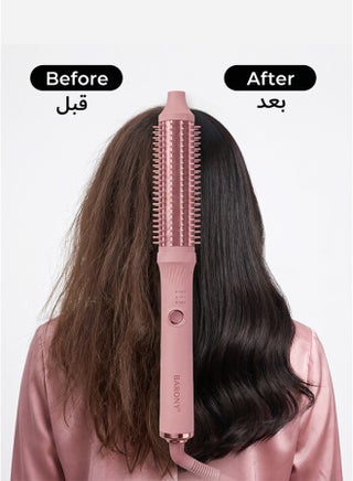 Barony Slim Hair Straightening Brush - Pink - view 5