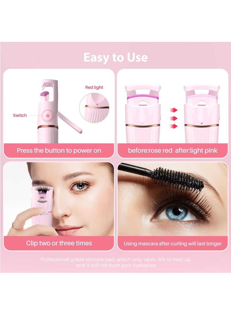 KASTWAVE Heated Eyelash Curlers Rechargeable Eyelash Curler, Electric Eyelash Curler with Professional Heating Silicone Pad 30s Qick Heating Lash Curler for Natural Curling 24H Long Lasting Eye Lashes Curler - Image 5