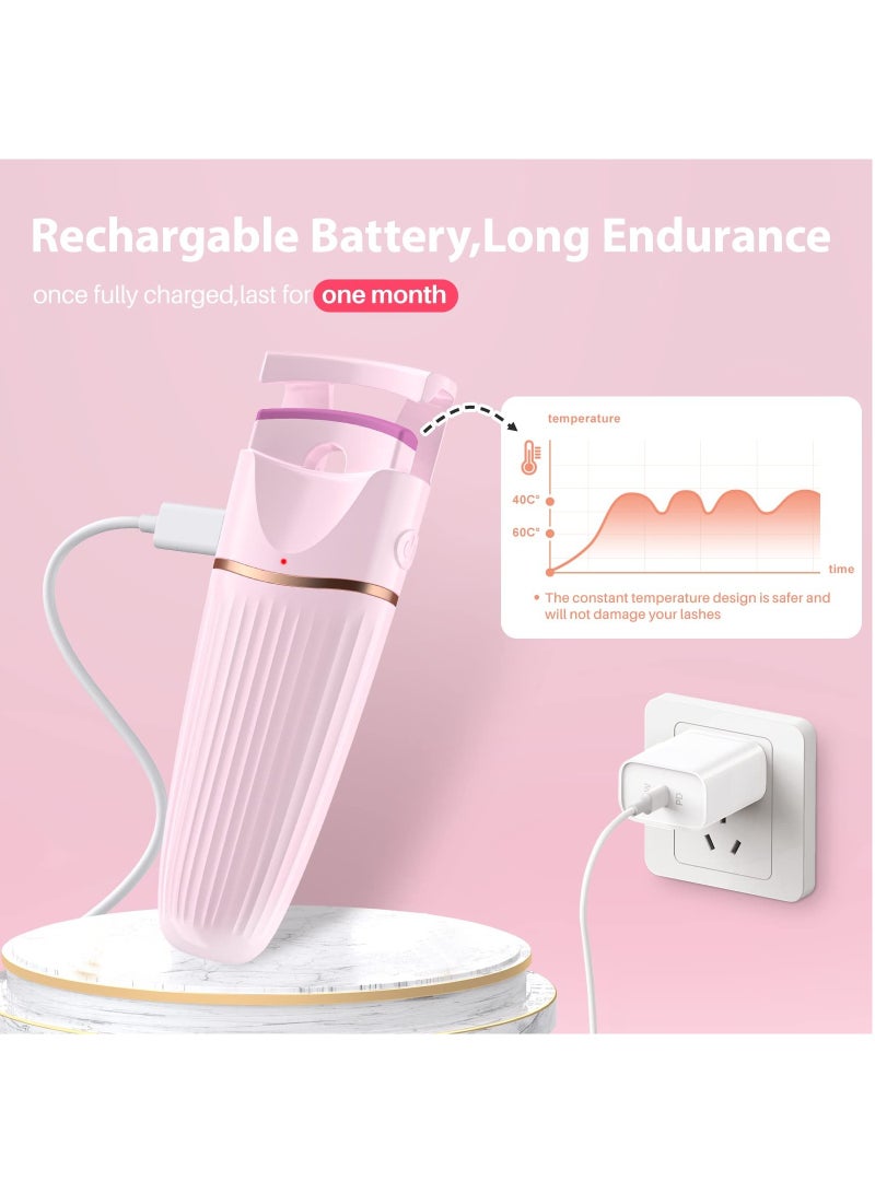 KASTWAVE Heated Eyelash Curlers Rechargeable Eyelash Curler, Electric Eyelash Curler with Professional Heating Silicone Pad 30s Qick Heating Lash Curler for Natural Curling 24H Long Lasting Eye Lashes Curler - Image 2