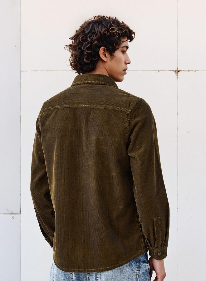 Lee Cooper Men's Relaxed Fit Textured Long Sleeve Shirt - Image 3