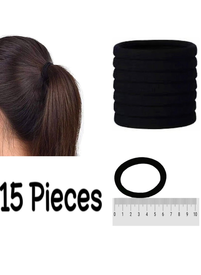 A set of 15 women's hair bands (6-7 cm)