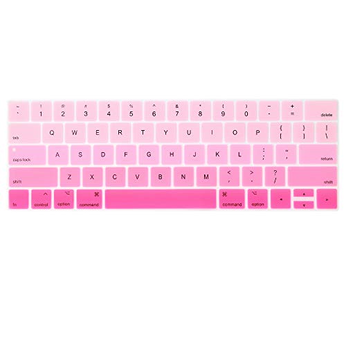 ProElife Ultra Thin Keyboard Cover Skin for MacBook Pro 13-inch 15-inch with Touch Bar (Model A2159, A1989, A1990, A1706, A1707) (2019 2018 2017 2016) (Ombre Pink) - Image 1