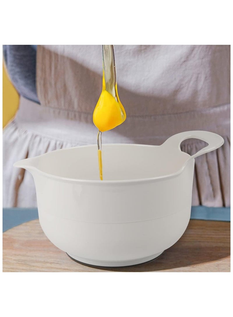 Mixing Bowl Set Plastic Salad Bowl Mixing Bowl Set Non-Slip with Handle Stackable Serving Bowls for Kitchen 4 Pieces (Grey) - Image 4