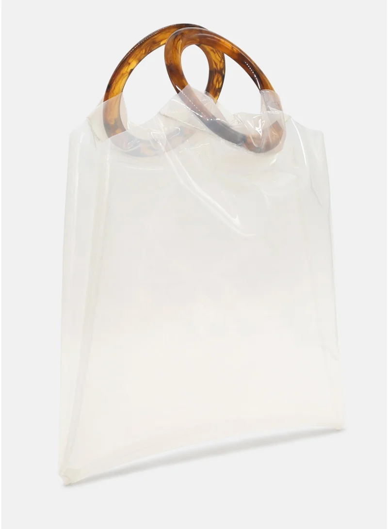 London Rag 28 cm White Premium tote bag with round handle for Women | Best Price UAE