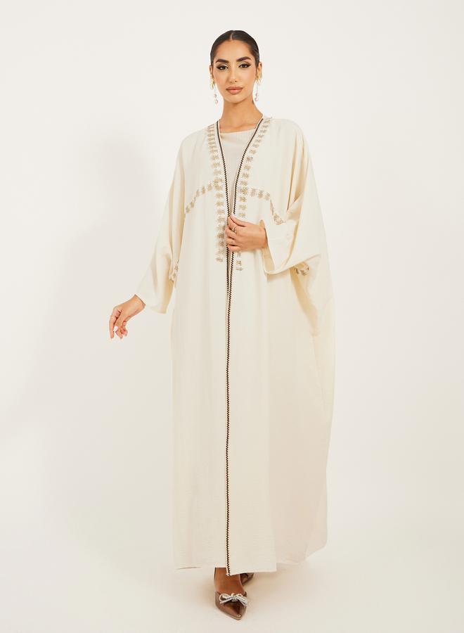 ستايلي عباية مفتوحة مزينة بالدانتيل - Image 1