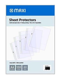 Maxi 100-Piece A4 60 Micron Sheet Protector Set Clear  - Image 1