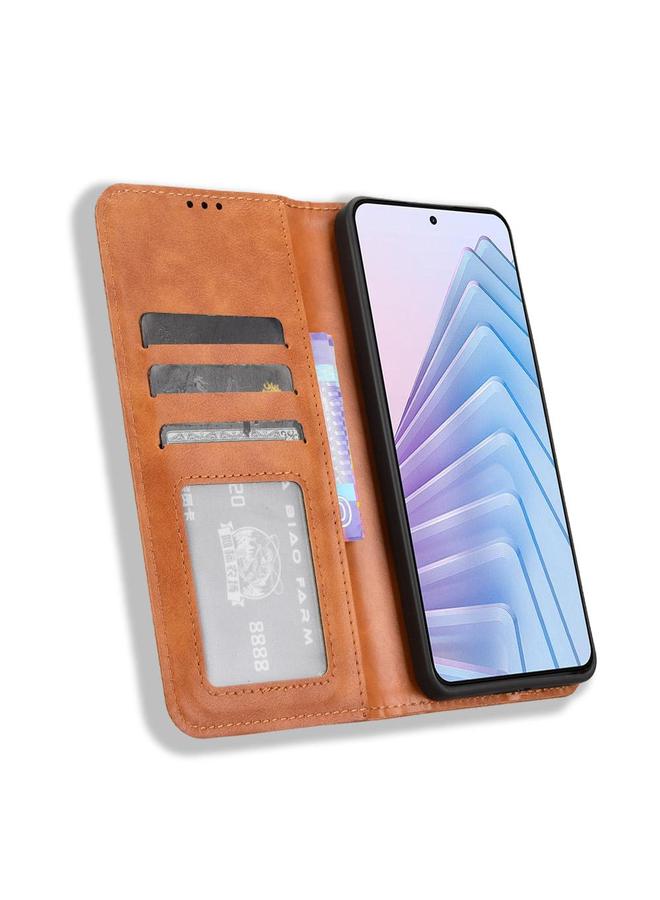 اس-توب جراب لهاتف Redmi Note 14 4G مقاس 164.84 مم إصدار الاتحاد الأوروبي جراب هاتف جلدي بمشبك مغناطيسي بتصميم كلاسيكي - Image 4