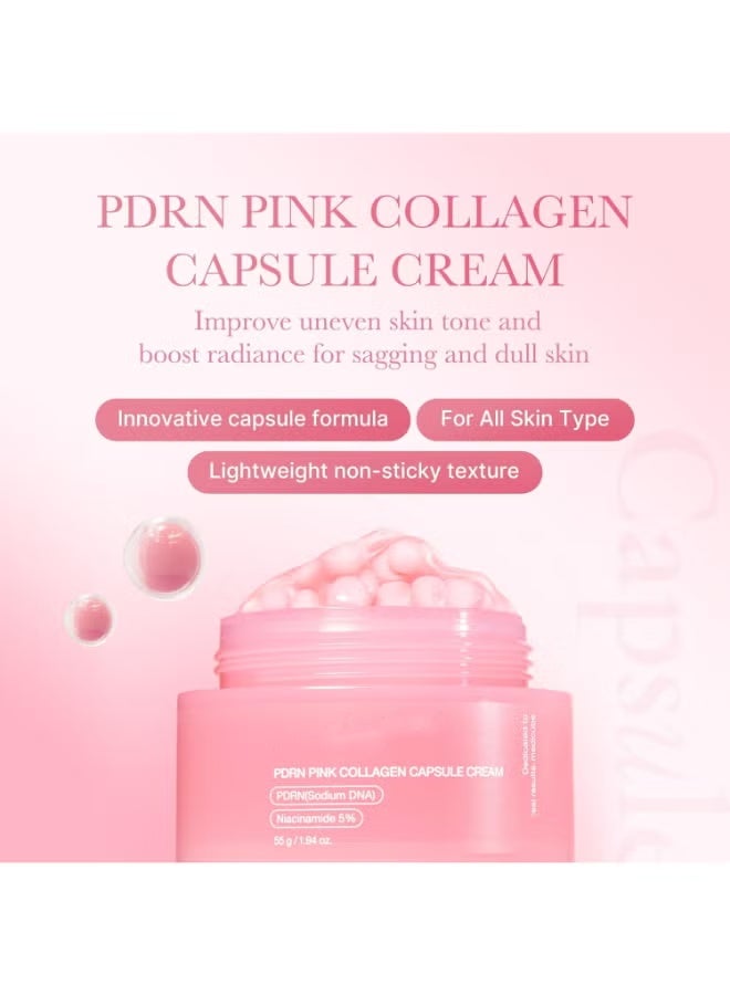 Medicube Korean Premium Salmon Extract Pink Collagen Capsule Cream, lightweight and moisturizing, with niacinamide for brightening and evening skin tone (2 oz/55 g). - Image 4