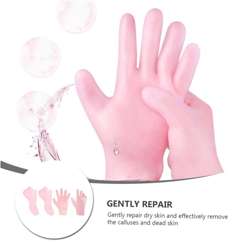 Healeved 1set Exfoliating Moisturizing Glove Set Overnight Dry Hand Treatment Socks - Image 5