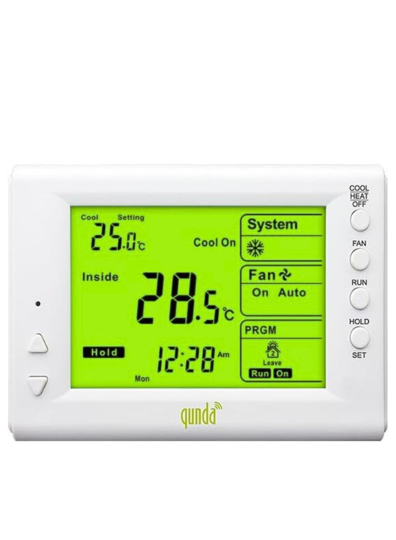 QUNDA QD-HVAC20 Programmable Thermostat - Precise Climate Control for Fan Coil  - Image 1