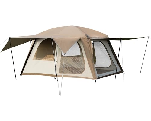 Vidalido 4-6 Person Camping Tent with 3 Door 2 Room Large Family Cabin Tents, Double Layer Waterproof Portable Glamping Tent, Big Tents for Outdoor Camping Hiking and Backpacking - Image 1