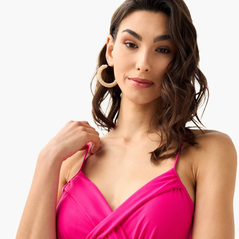 Splash FAV Adjustable Strap Detail Swimsuit with V-neck