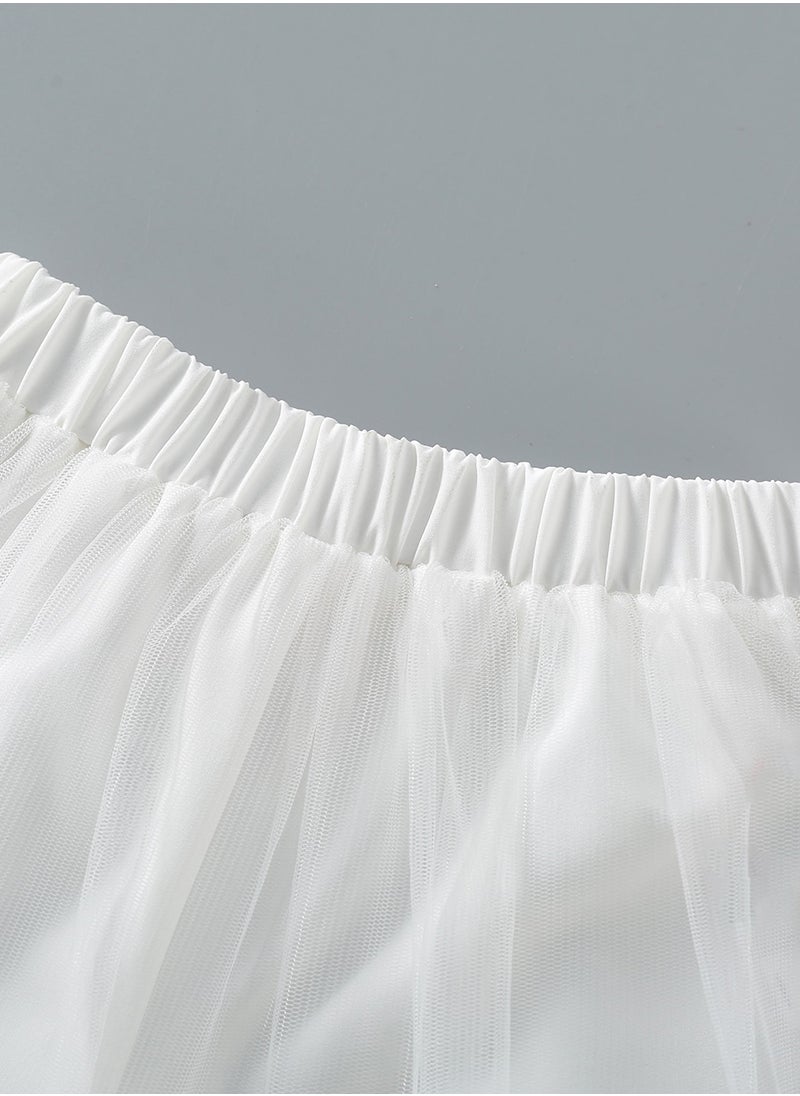 Kidle Summer White Breathable Flower Pattern Girls Skirt Set 7666-130  - Image 4