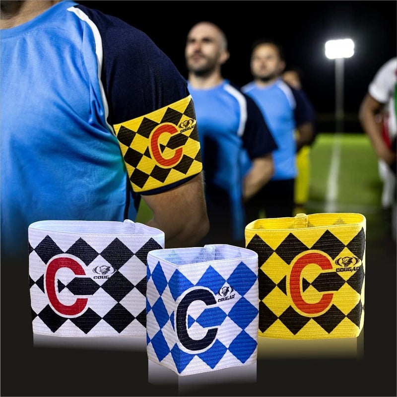 Cougar Arm Band (Diamond Pattern) Sports Elastic Football Soccer Captain Armband | Set of 2 | - Image 3