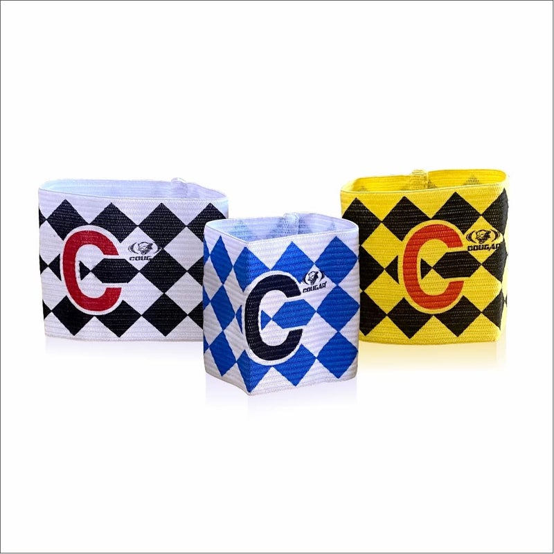 Cougar Arm Band (Diamond Pattern) Sports Elastic Football Soccer Captain Armband | Set of 2 | - Image 1