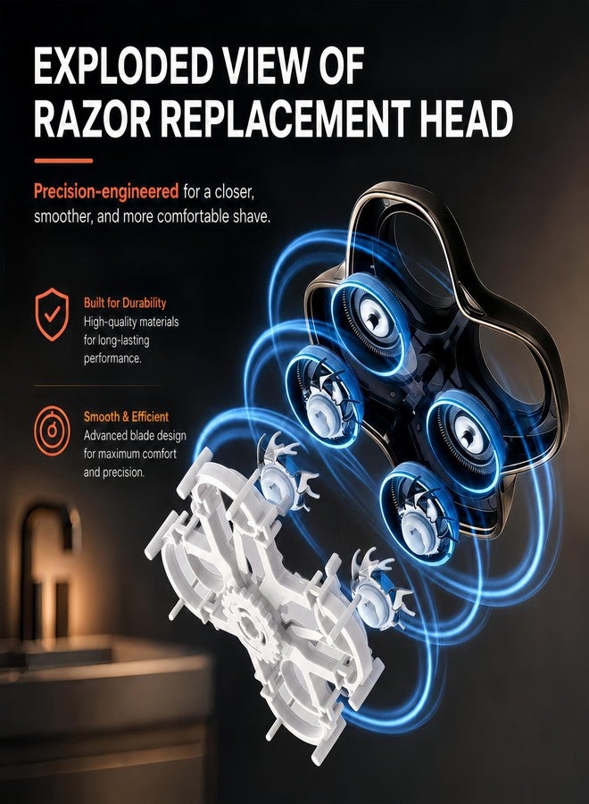 AIJALY Replacement Heads Compatible with Skull Shaver Pitbull Pro Series Shavers - Image 4