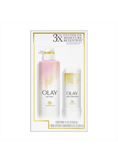 Olay Cleansing and Nourishing Body Wash, 17.9 fl oz and Conditioner, 8 fl oz compatible with Olay  - Image 2