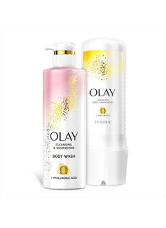 Olay Cleansing and Nourishing Body Wash, 17.9 fl oz and Conditioner, 8 fl oz compatible with Olay  - Image 1